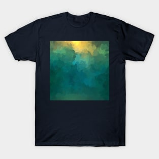 Green Deep Lake Abstract Painting T-Shirt